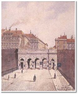 La medioevale Porta degli Scozzesi di Vienna (1911)